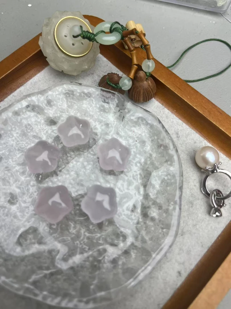 天然14mm左右有孔星光粉粉晶星星可DIY搭配手串项链做吊坠耳坠等