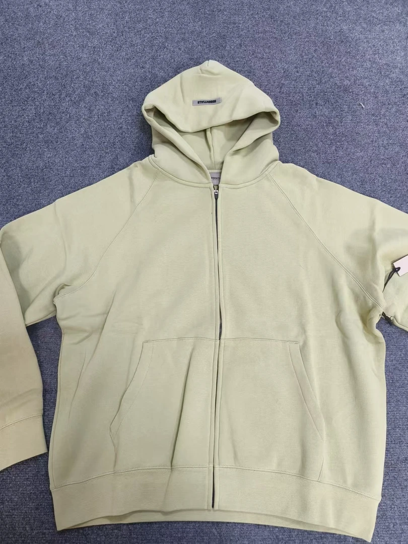 7649后背立体橡胶字母连帽磨绒开衫 高街廓形潮流