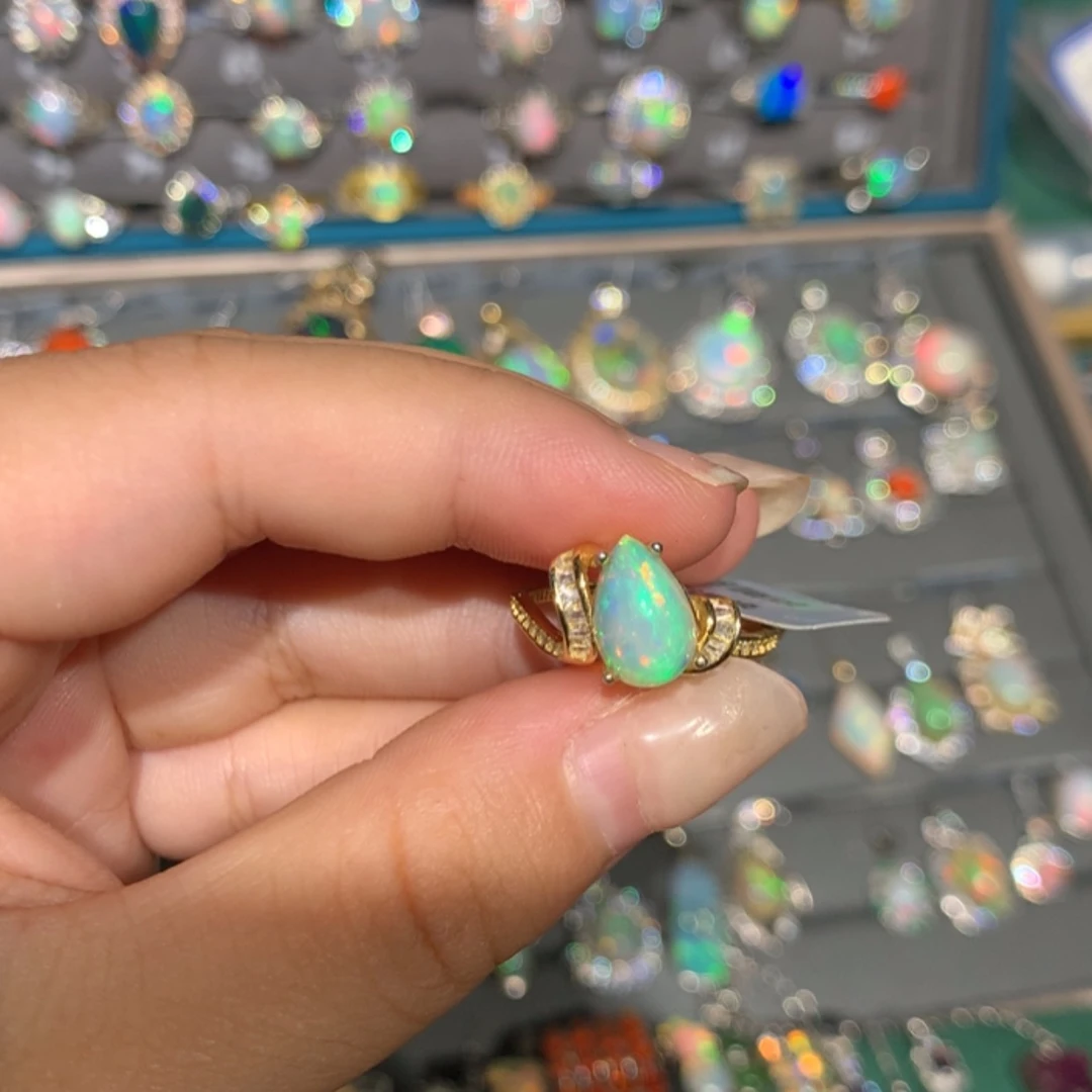 【闪购商品】银S925镶嵌欧泊欧泊戒指l