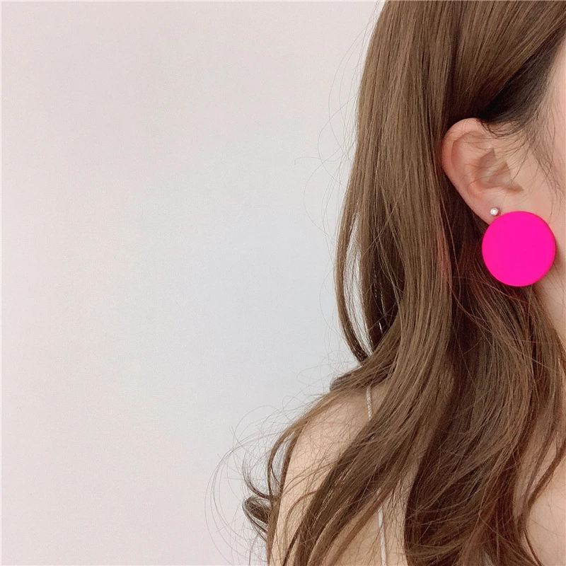 合金亚克力耳饰 【浠儿家】彩色多巴胺~春夏新款糖果彩色耳环