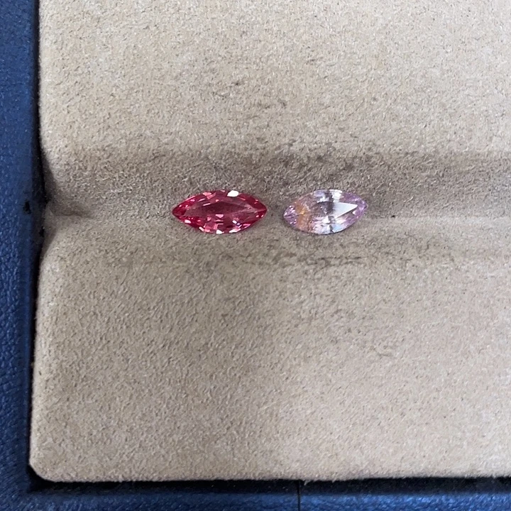 定制尖晶石未镶嵌裸石1.6克拉2粒