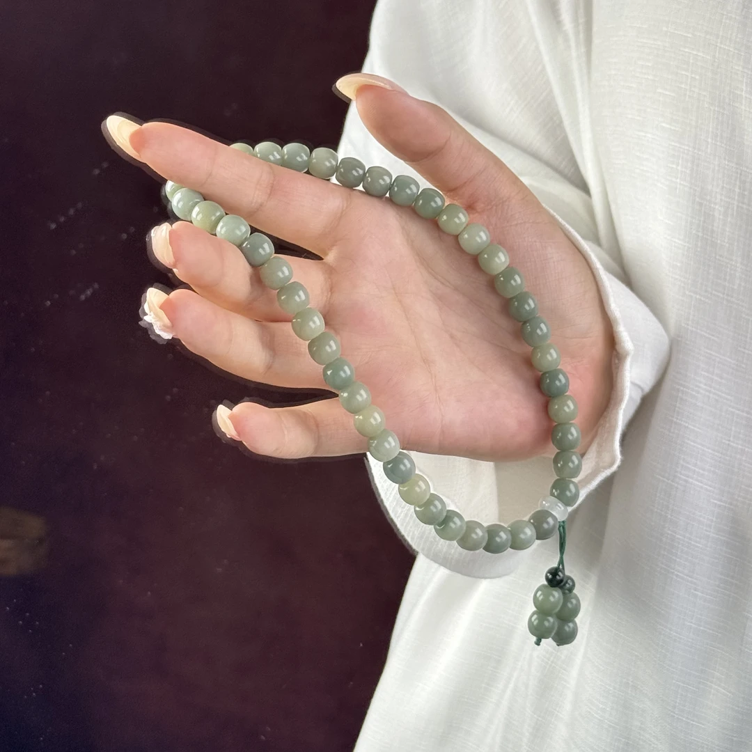 【绿禅】原生态青菩提根清新手串双圈8*9文玩女士文玩保真正宗