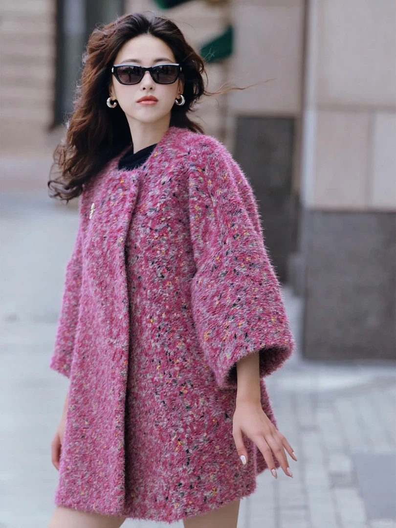 2025秋冬新款小香风法式羊毛外套时尚减龄洋气开衫上衣