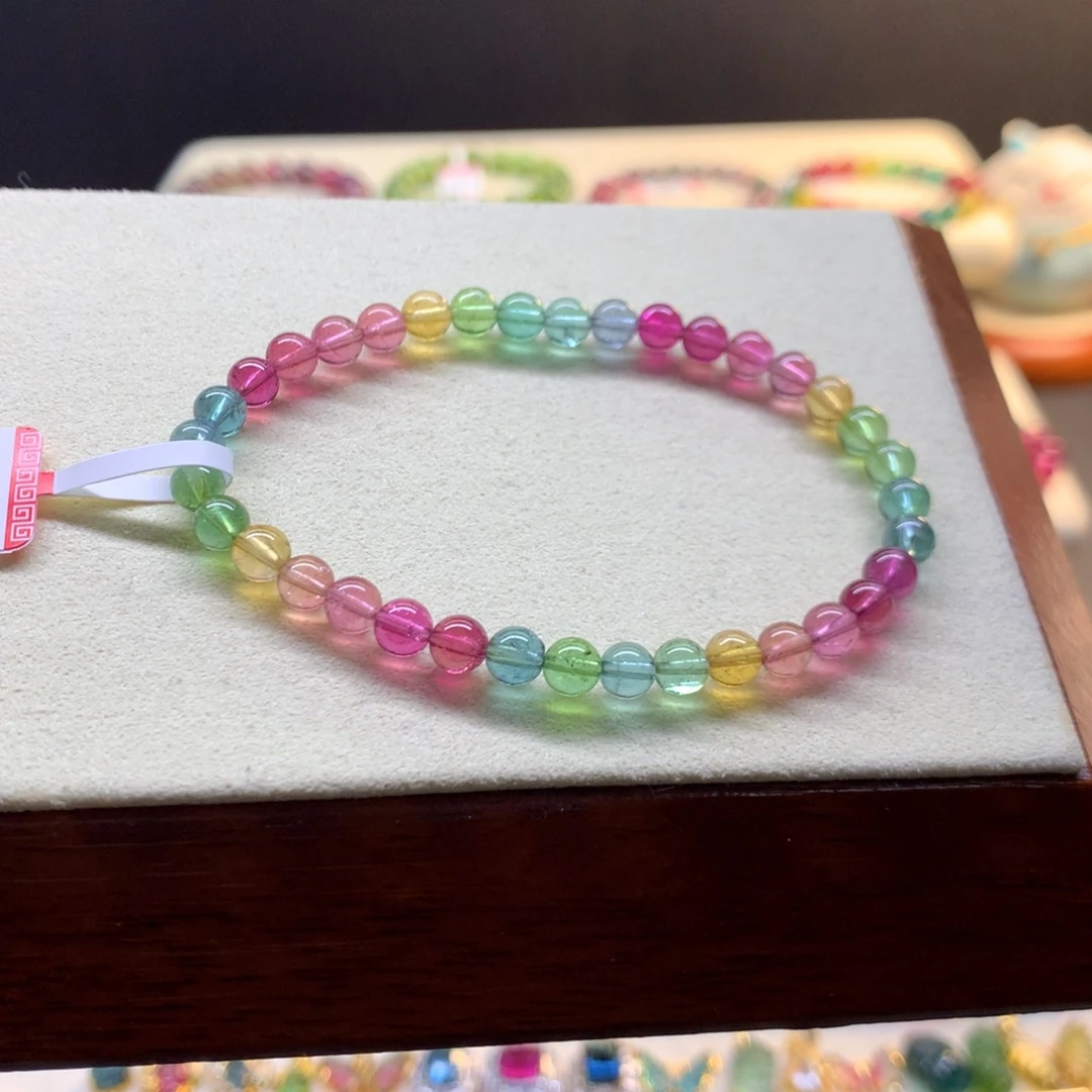 未镶嵌碧玺手链艳丽彩虹碧玺