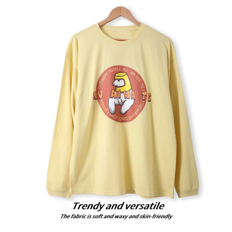 春季款男士纯棉印花卫衣长袖圆领套头休闲上衣BB990宽松时尚百搭