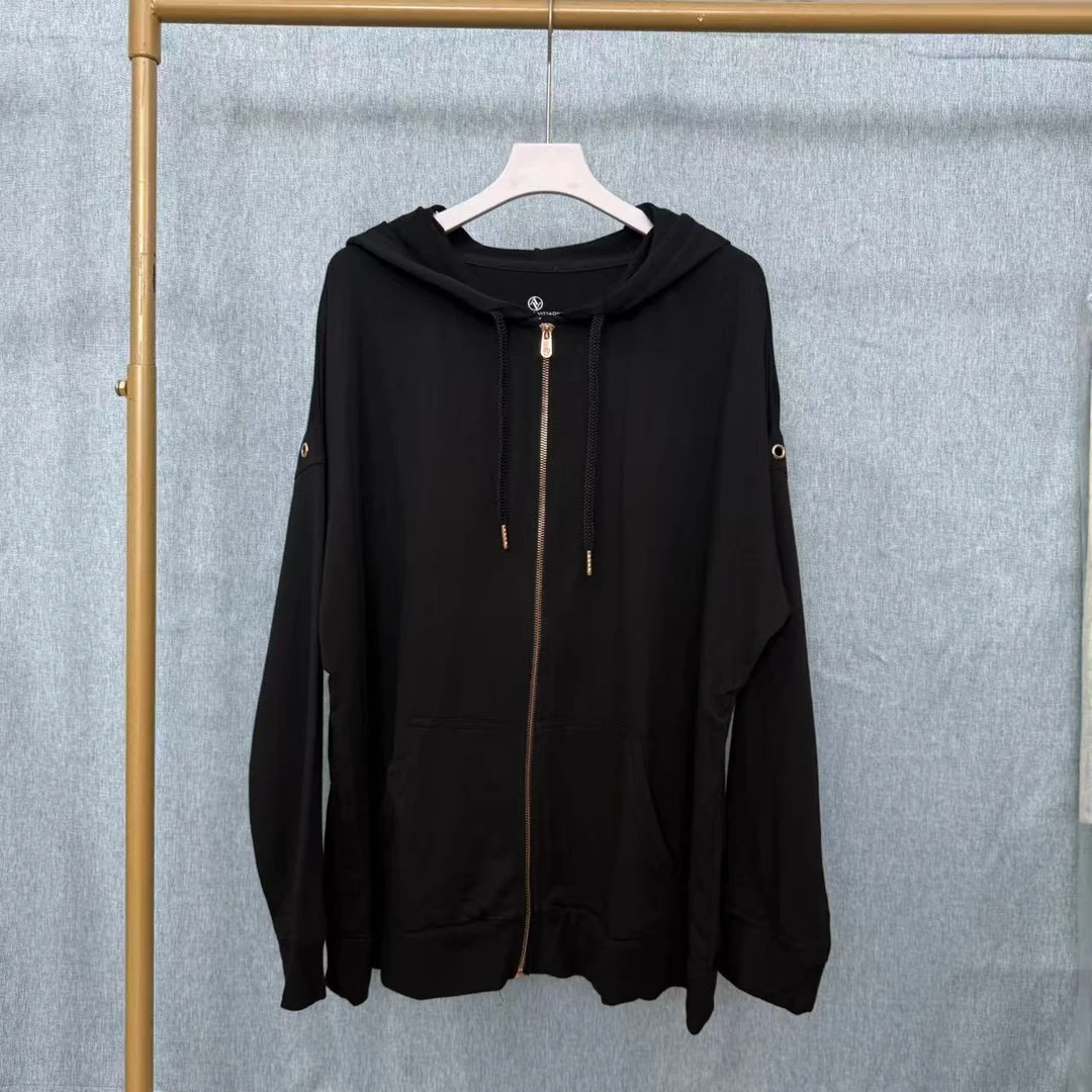 外贸品牌男女同款连帽卫衣开衫Y16