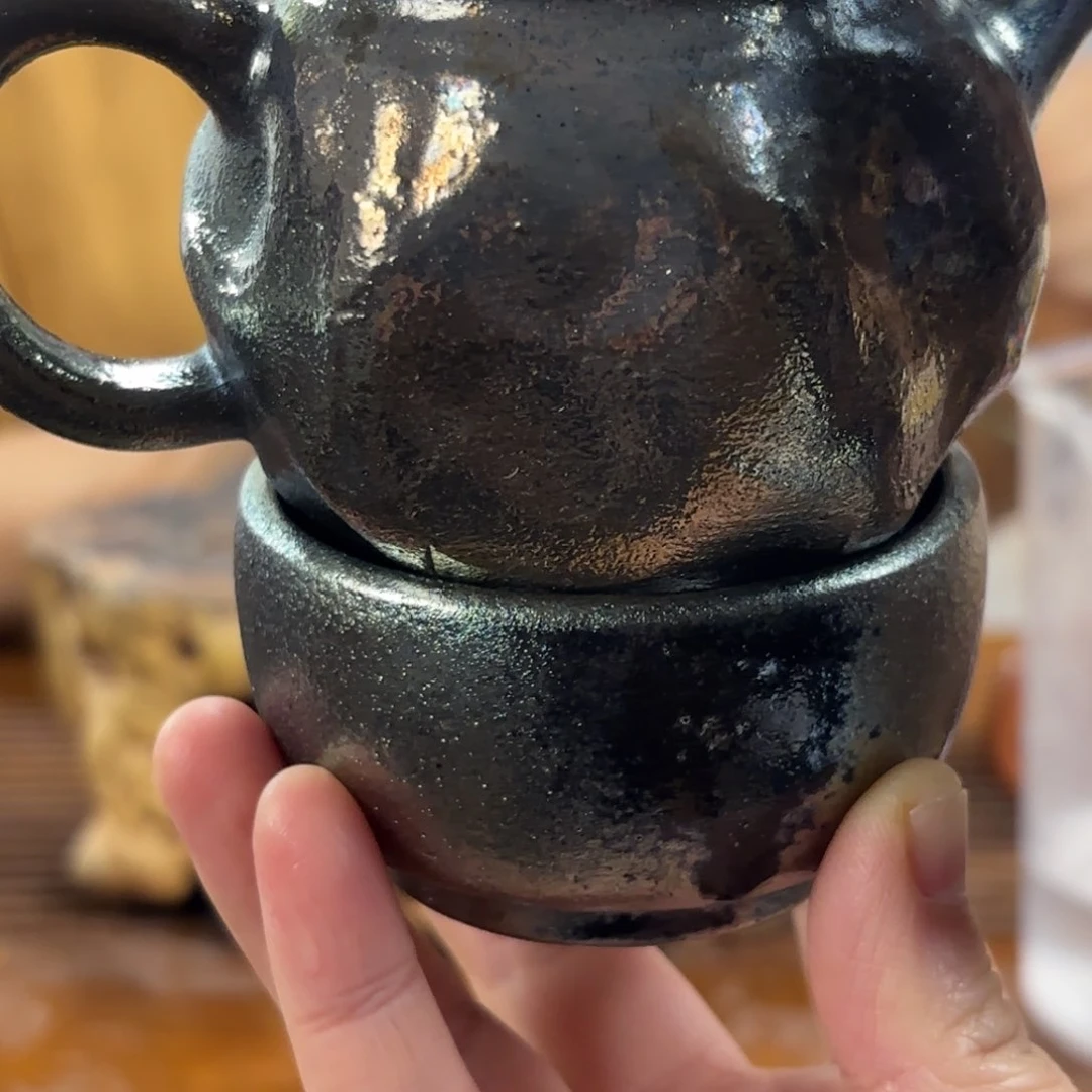 杯建水紫陶柴烧壶➕杯