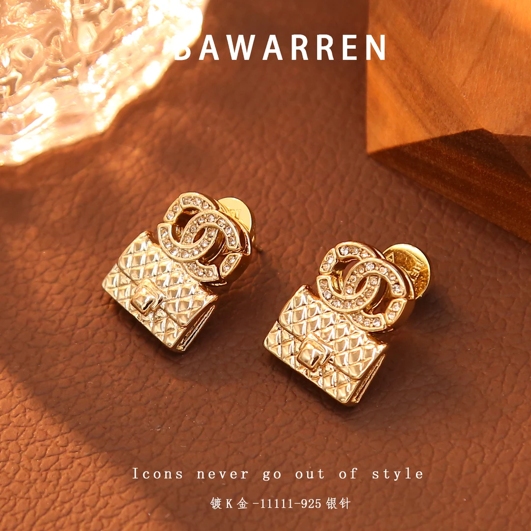 Bawarren 美❤ 11111-【双c】耳环时尚简约轻奢