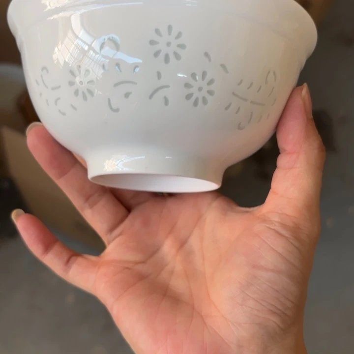 青瓷景德镇陶瓷米饭碗两只白色