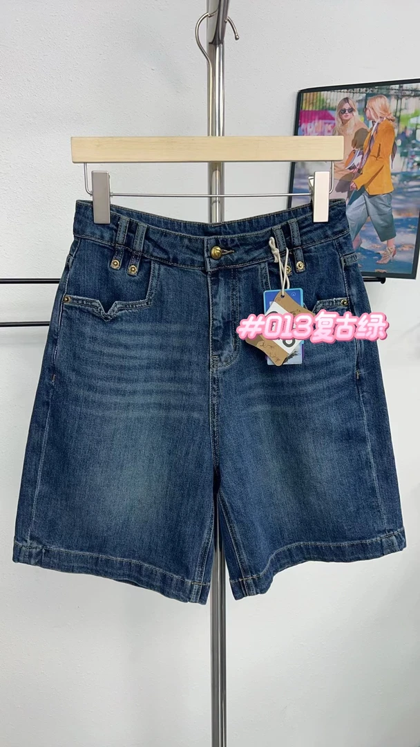 【面膜五分裤】必入25定制A版面膜薄料透气高弹力显瘦五分牛仔裤女