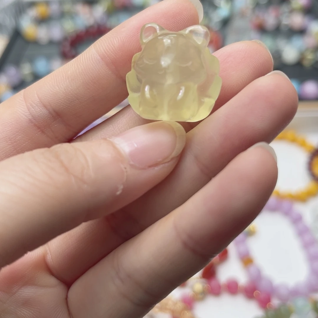 未镶嵌手链水晶黄水晶小九吊坠