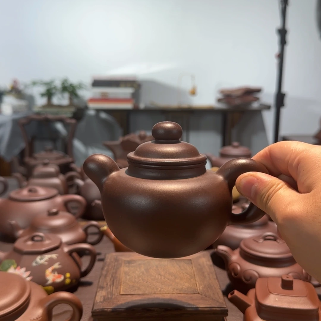 一***众紫砂茶壶老紫泥道洪松鼠