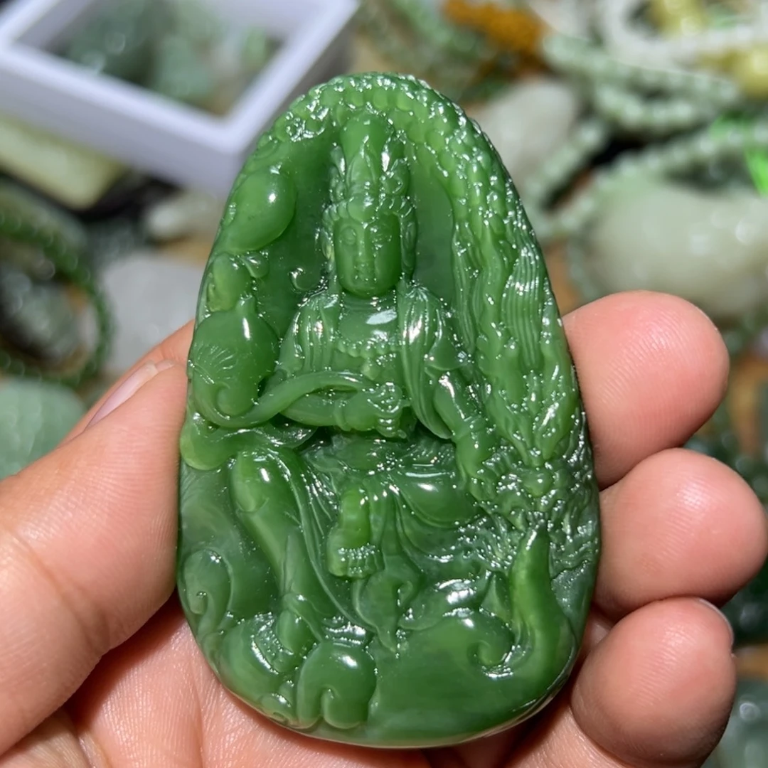 庚***9和田玉未镶嵌挂件