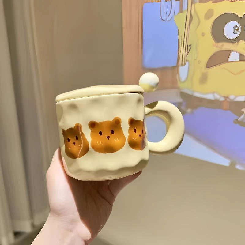 【水杯】小熊马克杯高颜值水杯咖啡杯可爱早餐杯咖啡杯水杯奶茶杯
