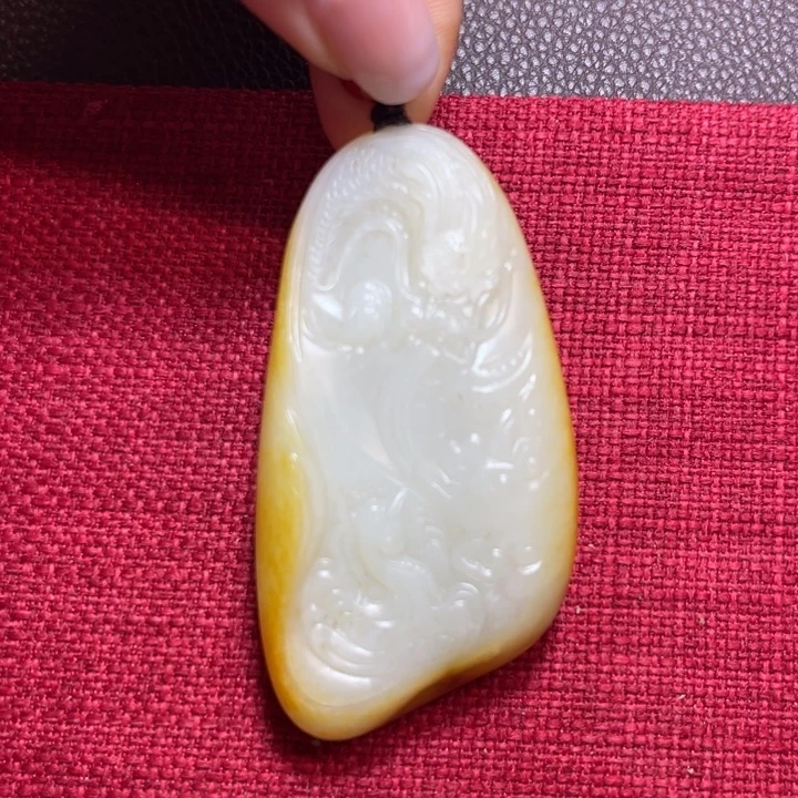 和田玉挂件未镶嵌龙凤呈祥