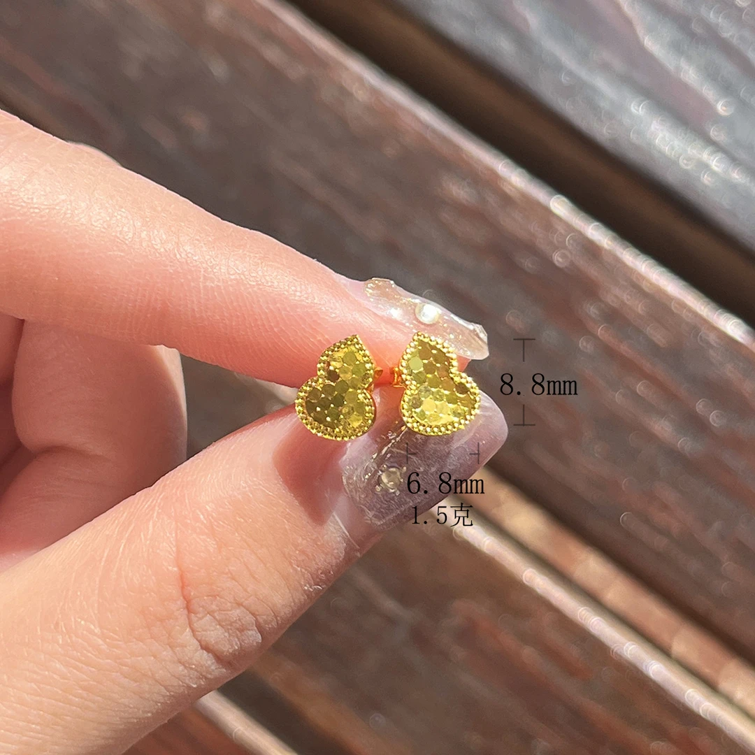 铜合金耳饰 鱼鳞蹦迪葫芦耳钉女款迷你精致闪耀蜂巢福禄耳环龙鳞