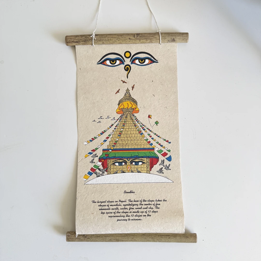 Nepal 正品手工洛卡纸挂画卷轴