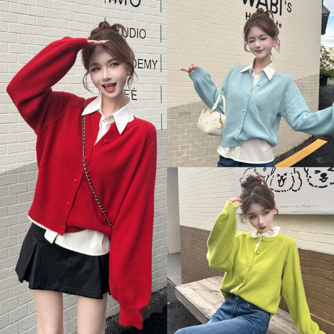 【软糯多巴胺】必爆色系极简软糯舒适保暖毛衣长袖洋气韩版慵懒