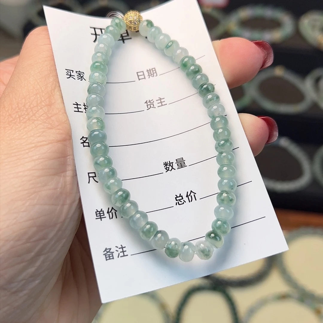 翡翠手串未镶嵌缅甸A货翡翠手串 卡5.5 015
