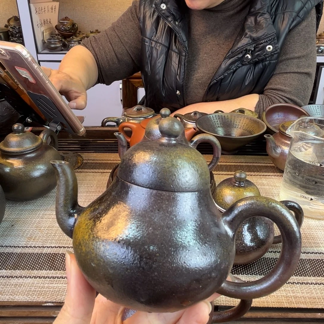 茶壶紫砂底槽清柴烧180cc
