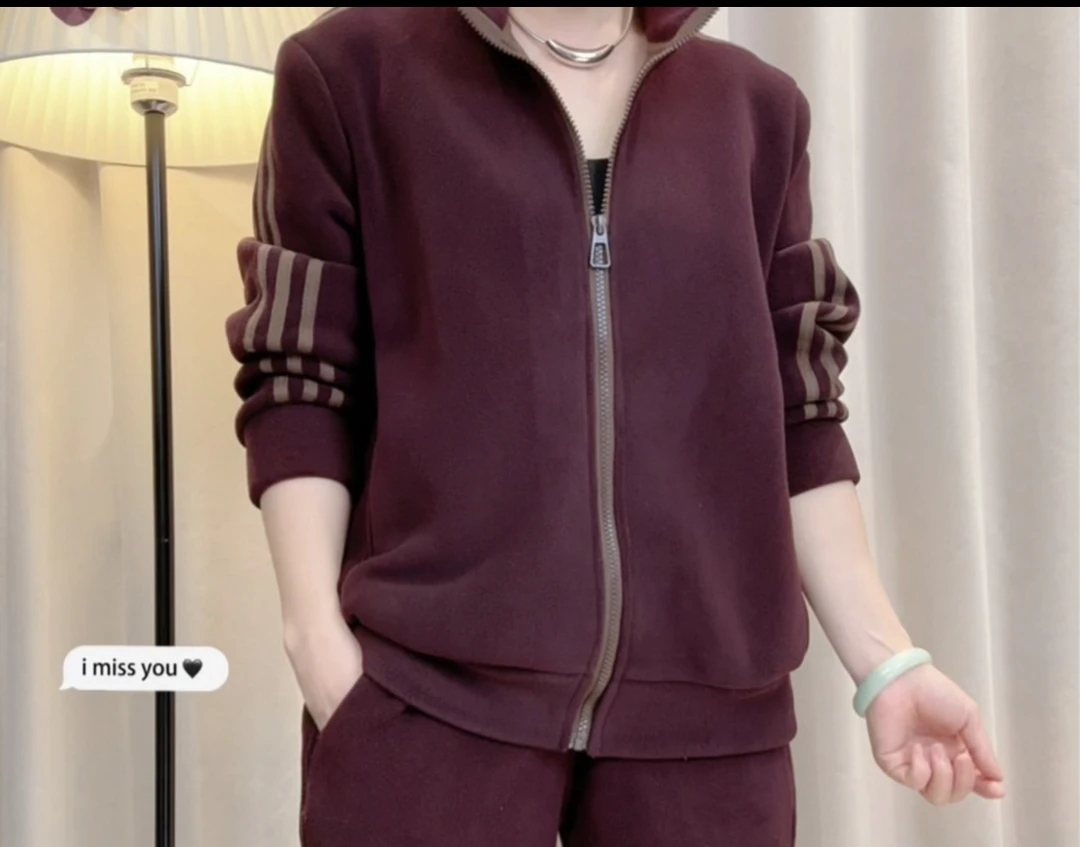 【润路精选】2025秋冬时尚休闲洋气百搭双面奥粒绒立领外套