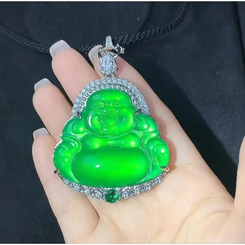 （聚宝严选）D413绿镶嵌佛公中号精致气质妈妈款时尚精美