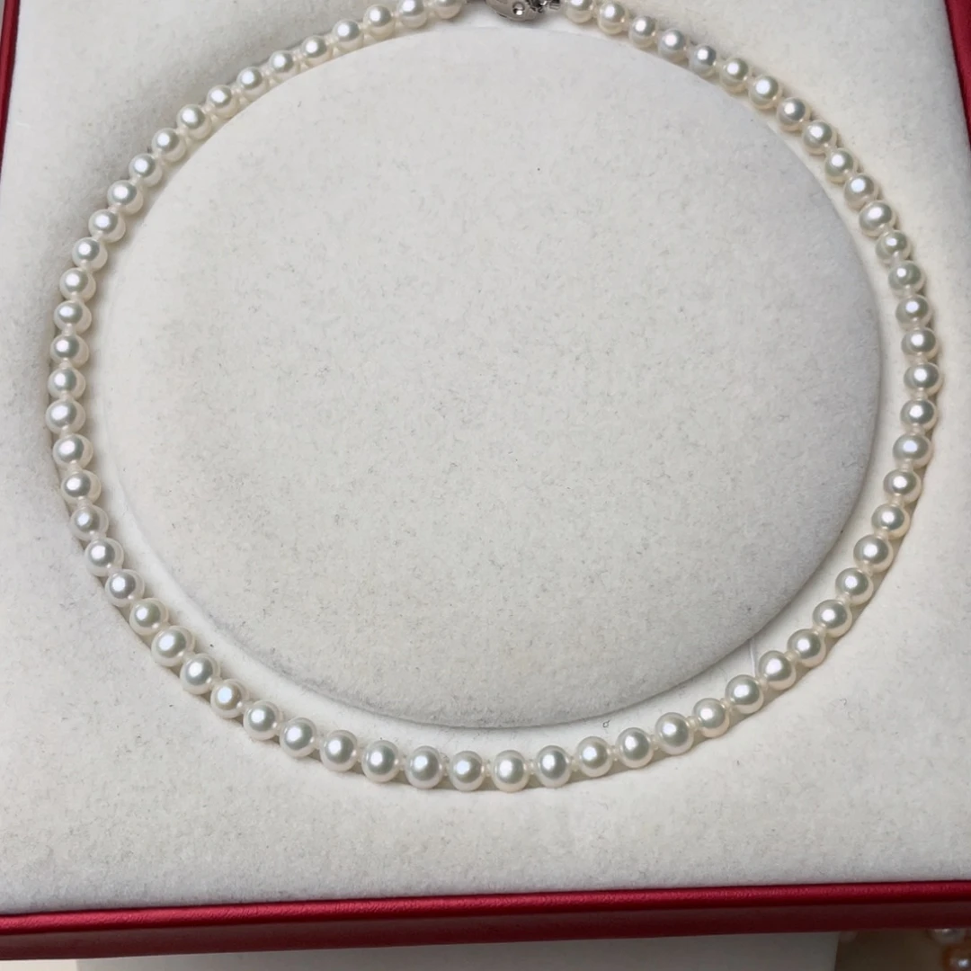 淡水珍珠银S925镶嵌颈饰6-7mm