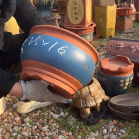 红陶紫砂花盆盆景盆栽