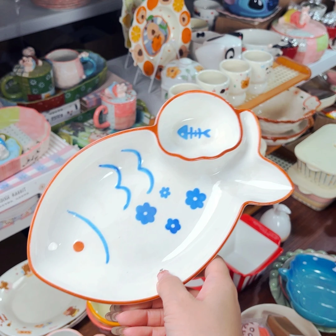 陶瓷鱼形异形饺子盘