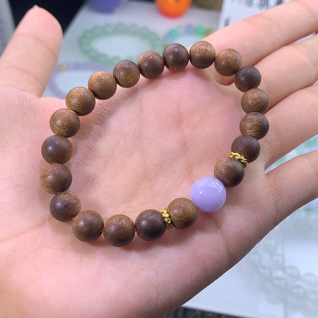 未镶嵌手链翡翠翡翠紫罗兰单珠卡10