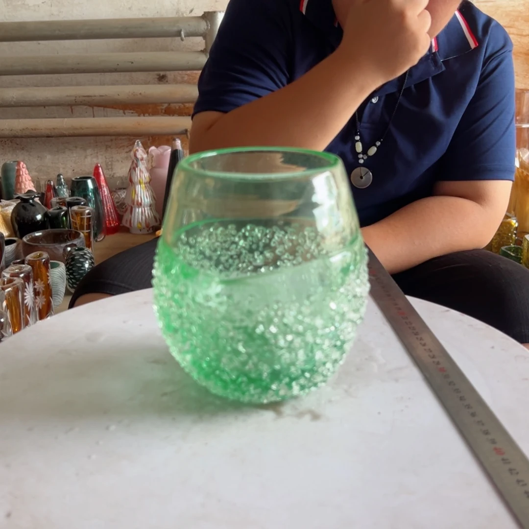 绿色琉璃珠高度15琉璃微瑕