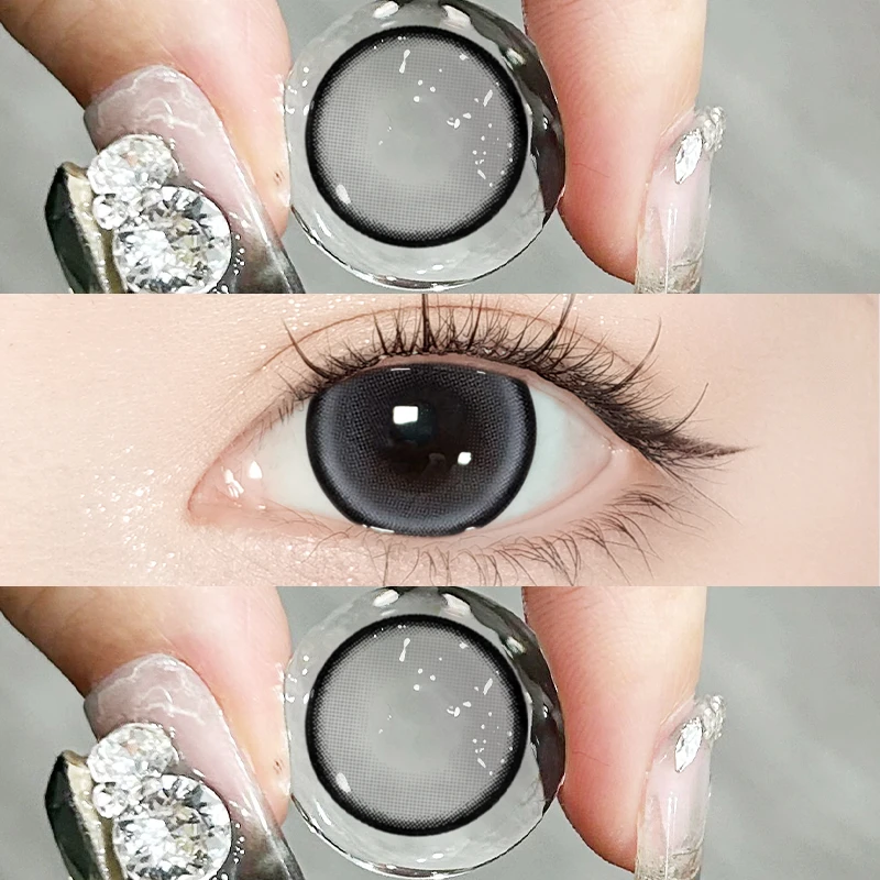 琪瞳【4副8片组合】牛奶珍宝珠甜酷美瞳半年抛大直径锁边隐形眼镜