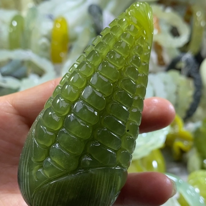 岫玉未镶嵌岫玉手把