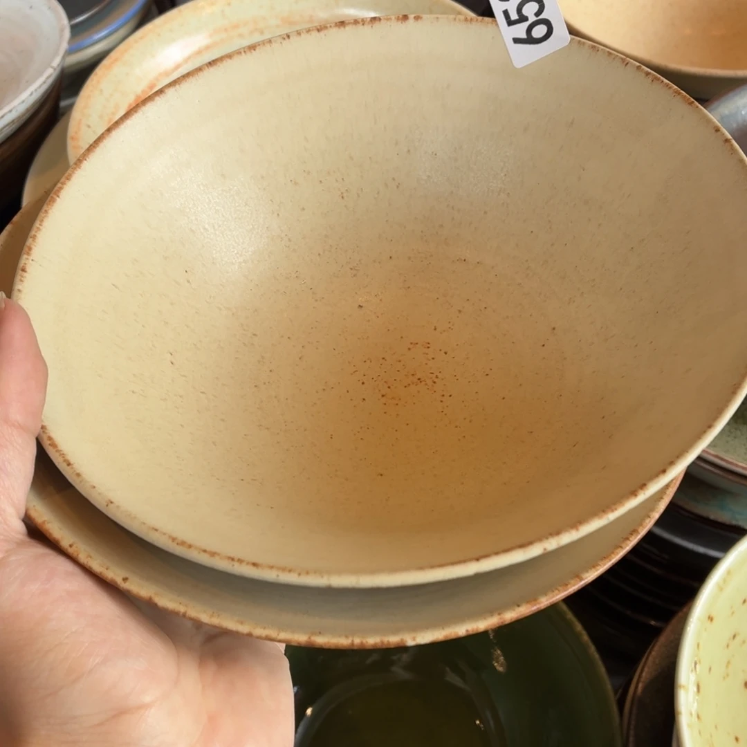 小***纸瓷片653 微瑕志野斗笠面碗2个