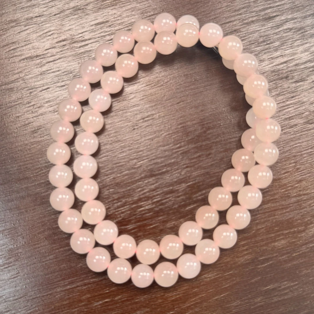 【花容珠宝】和田玉冰藕粉项链8mm时尚精致拍一发一（多样性发）