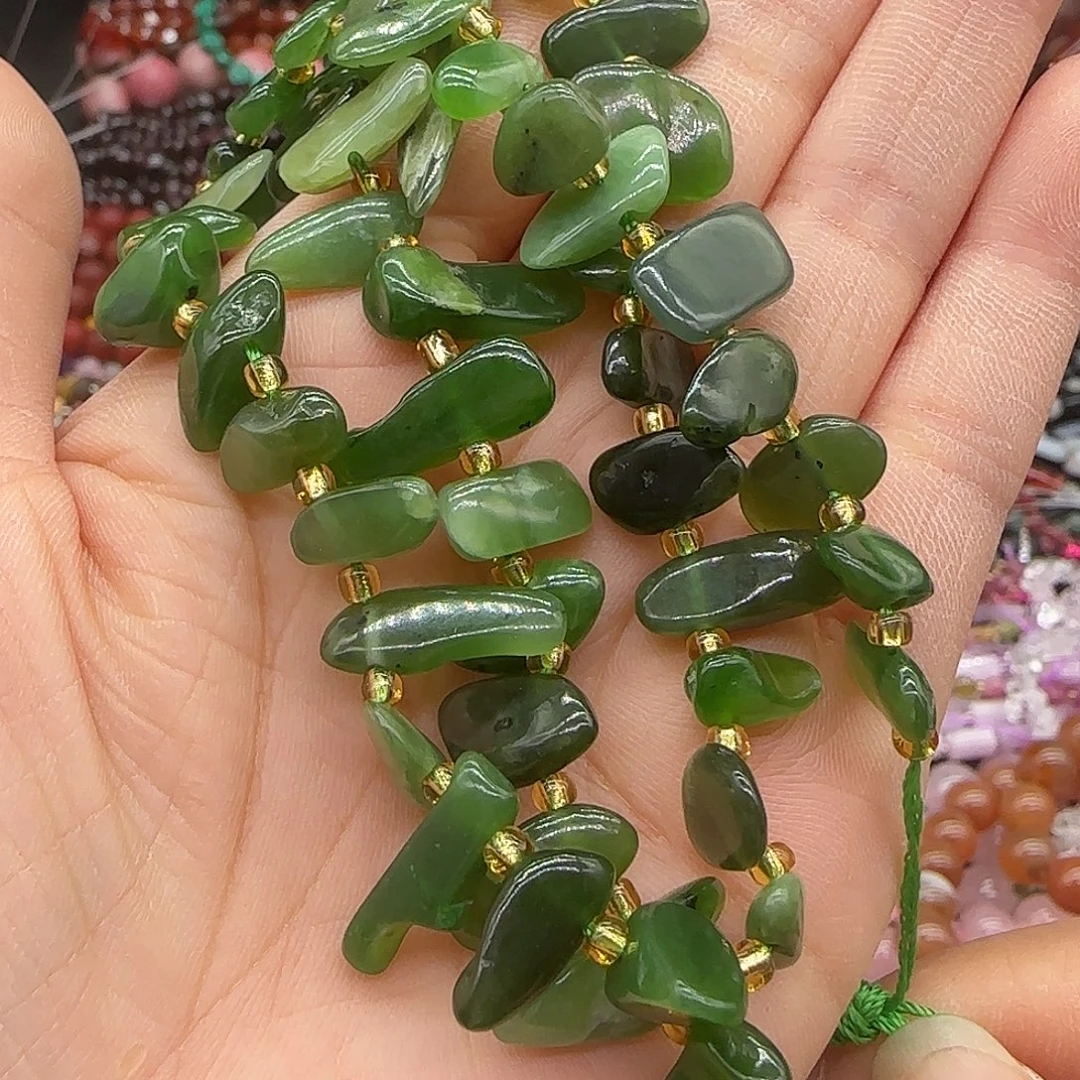 玛瑙/玉髓合金珠宝半成品碧玉10-12mm一条