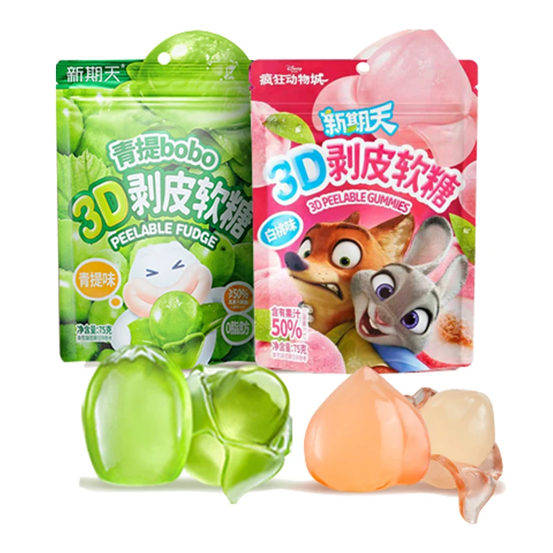 【26年6月到期】新期天白桃青提bobo3D剥皮软糖到手5袋