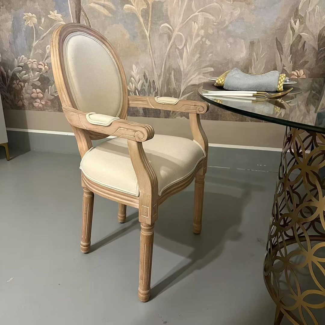 美式做旧实木椅子复古餐椅靠背椅影楼酒吧民宿橡木美式休闲椅