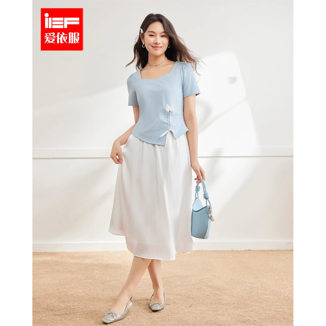 IEF/爱依服【微胖】大码女装2025夏季新款韩版仙女风百搭显瘦单裙