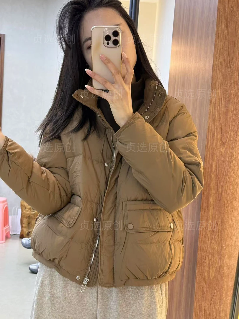 3018-立领韩版网红宽松羽绒服保暖女士拉链外套