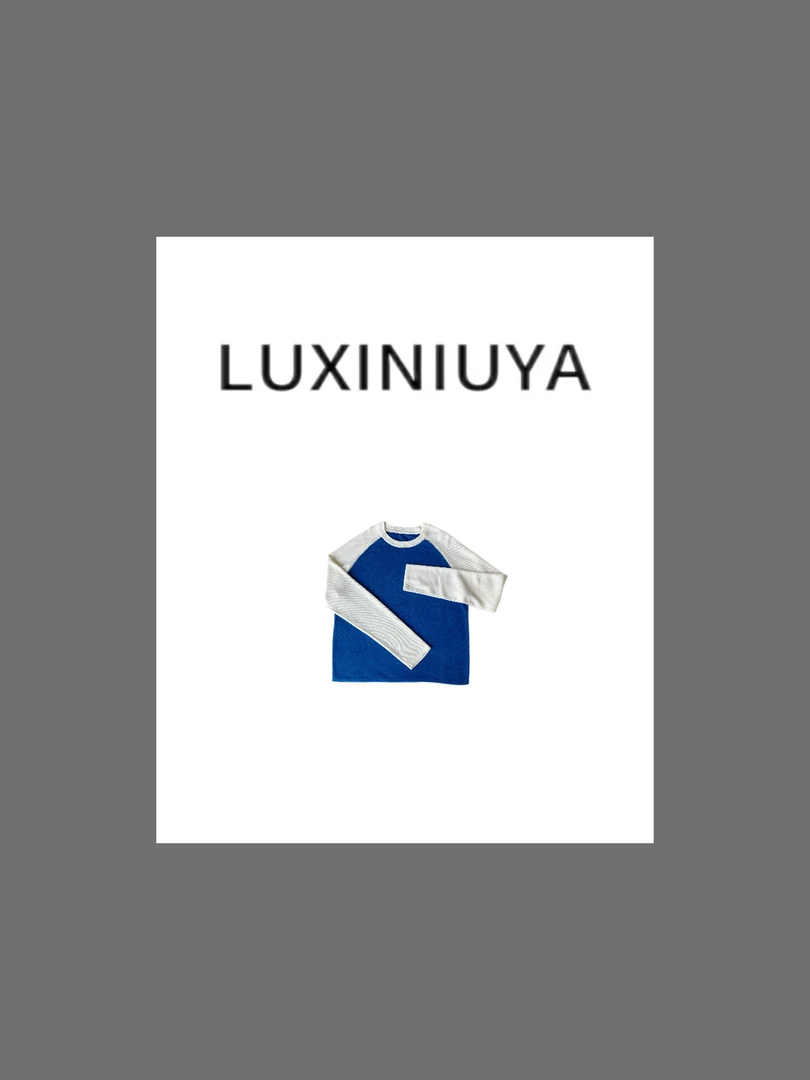 【LUXINIUYA】春款撞色插肩袖休闲时尚减龄T恤上衣#CX2823
