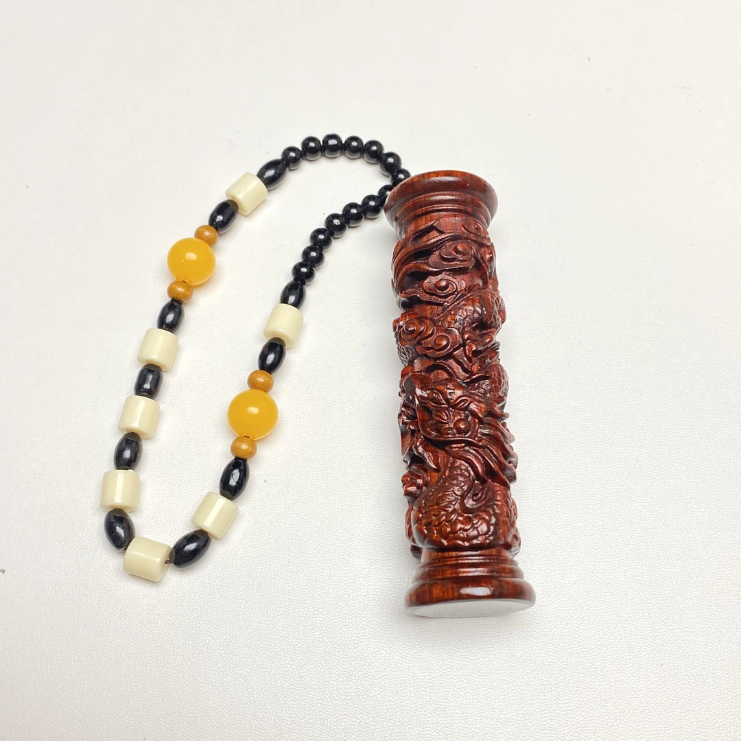207紫檀木龙柱手把件实木雕刻挂件装饰品文玩摆件