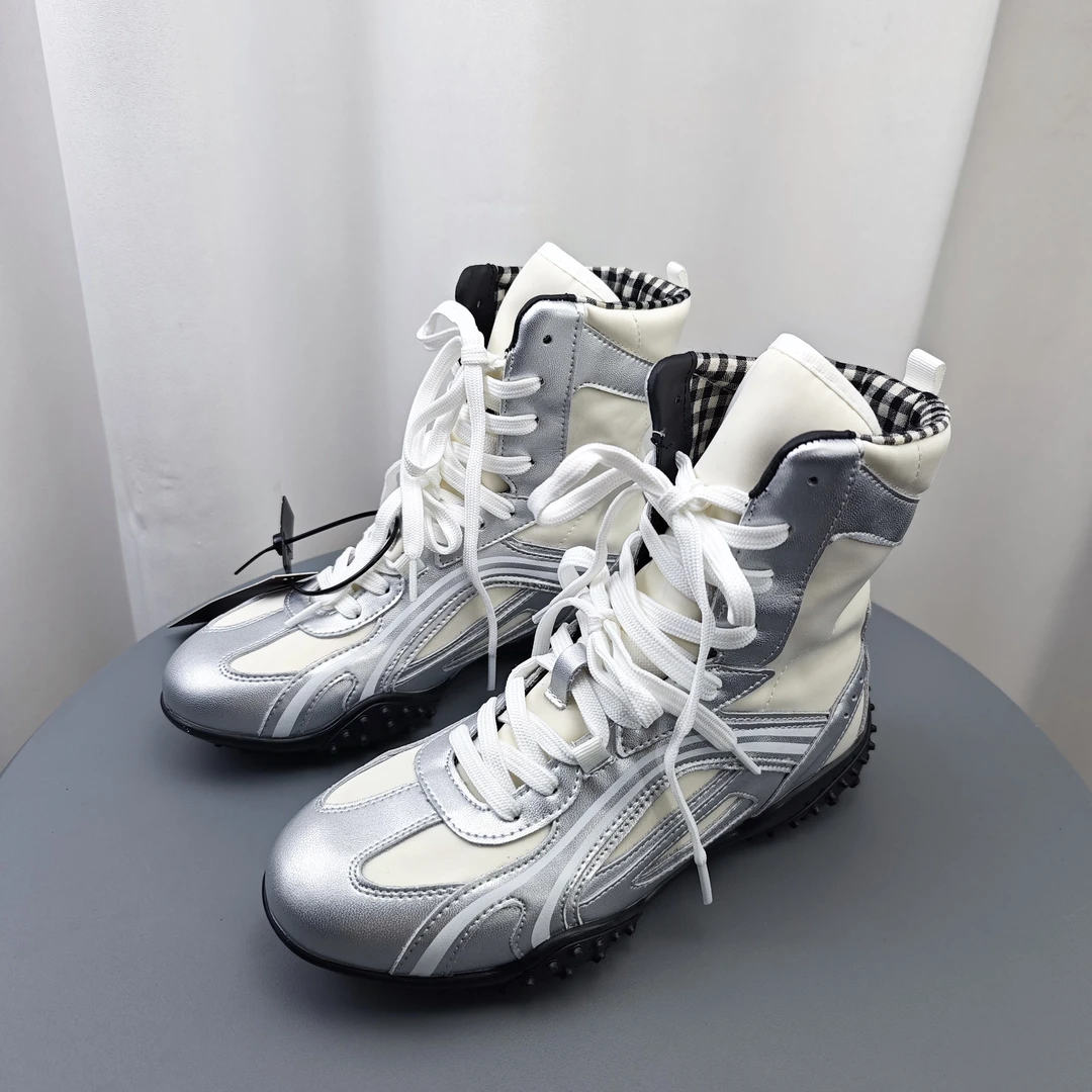 SGIRL TWTW复古百搭平底高帮德训鞋女2025新款时尚个性中筒马丁靴