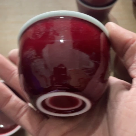 景德镇陶瓷手工胎郎红主人杯