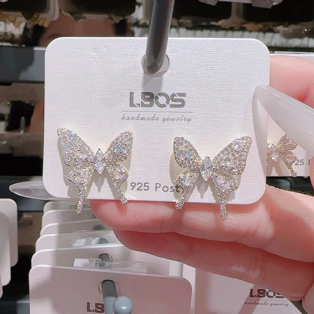 锆石铜合金925银耳环