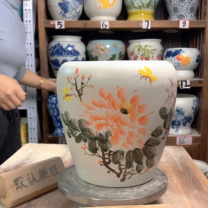 陶苹果牡丹师傅陶瓷