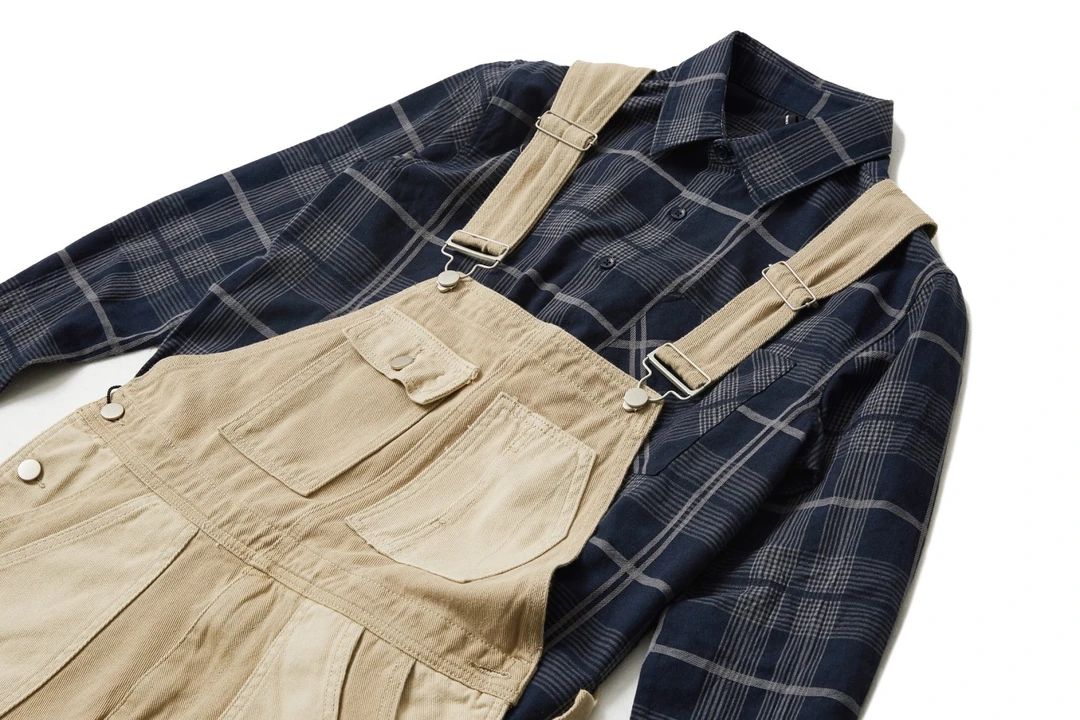 美式学院风男女同款休闲背带裤宽松复古阔腿