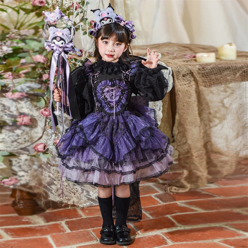 洛丽塔女童连衣裙春秋2025新款儿童吊带生日公主裙女孩库洛米裙子