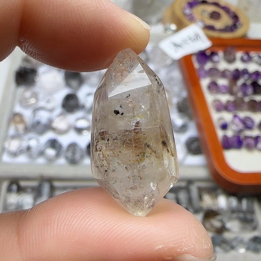 未镶嵌水晶珠宝半成品油胆双尖随形