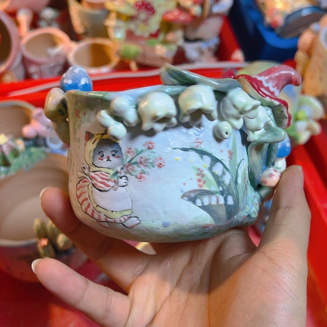 清仓老梧家的手工多肉花盆